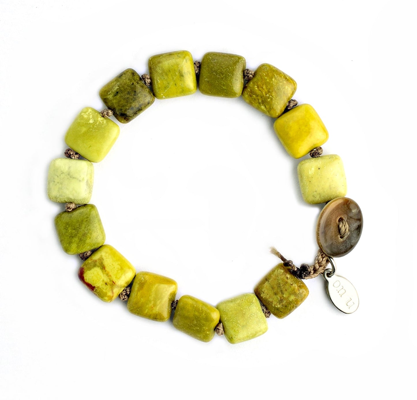 Square Knots - Olive Jade - On U Jewelry