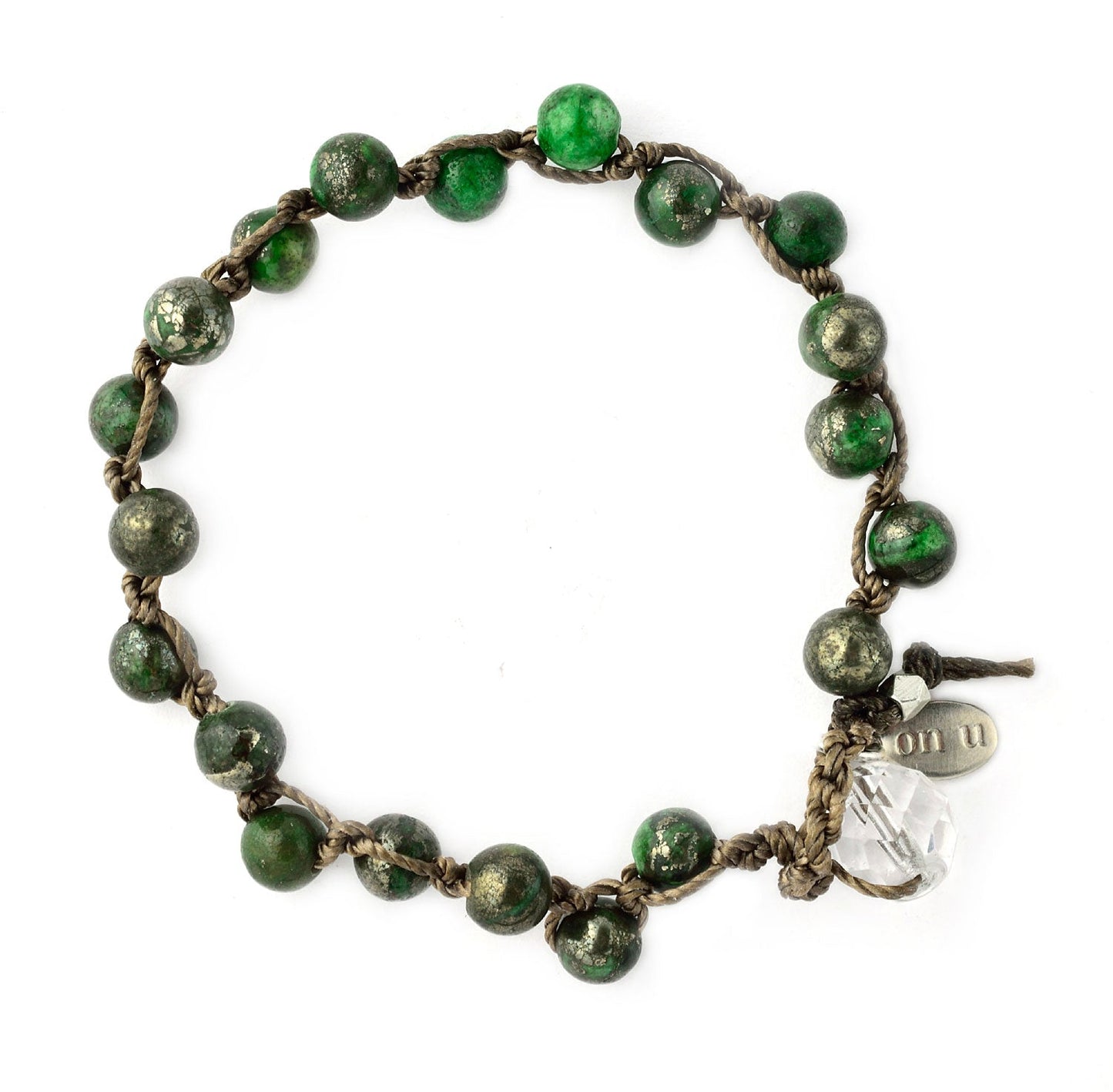 Why Knot Bracelet - Green Iron Pyrite - On U Jewelry