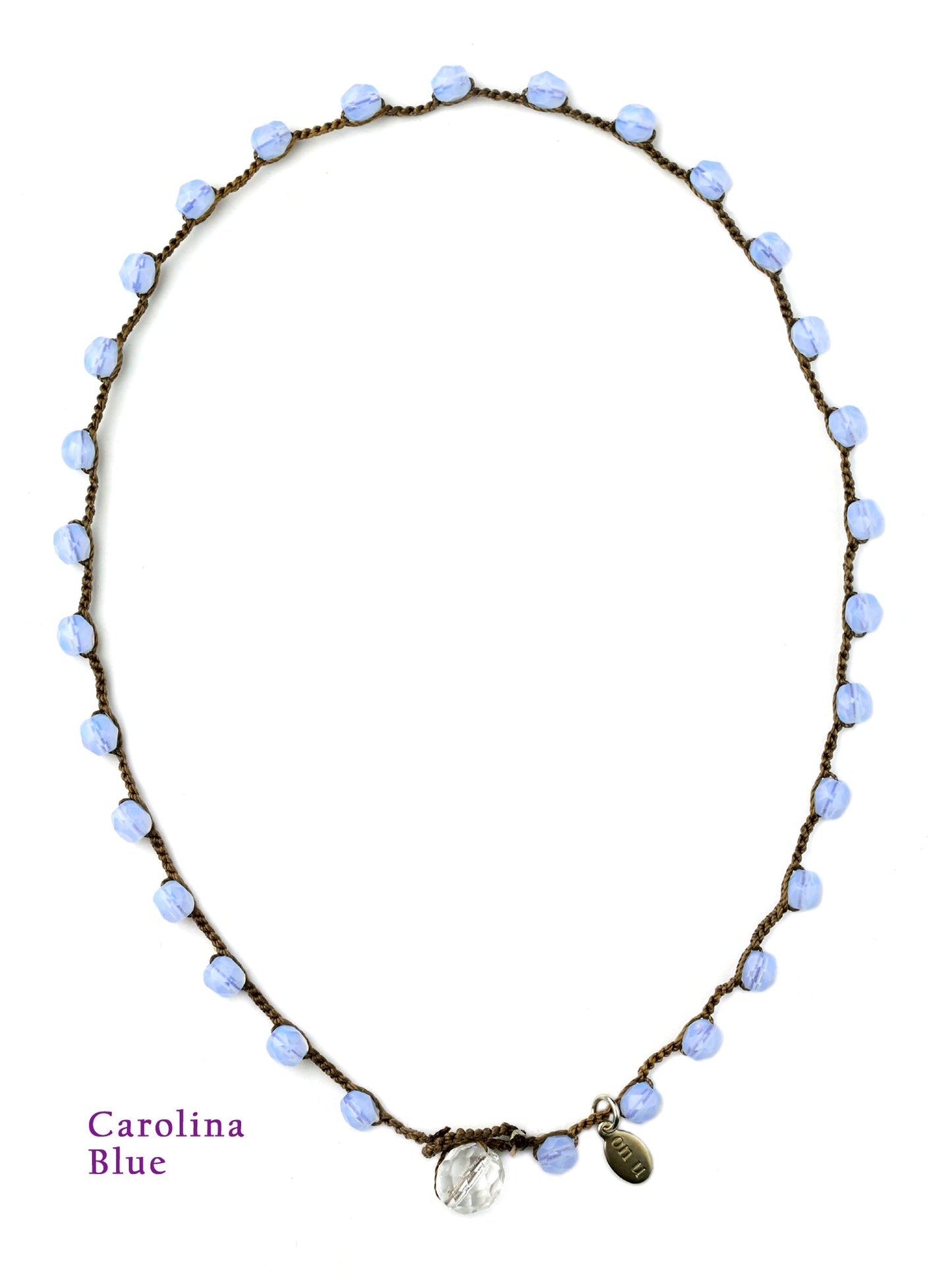 onujewelry.com - Large Bead Dot Necklace in Carolina Blue. Designed, and created, by Donna Silvestri, On U Jewelry, Richmond, VA