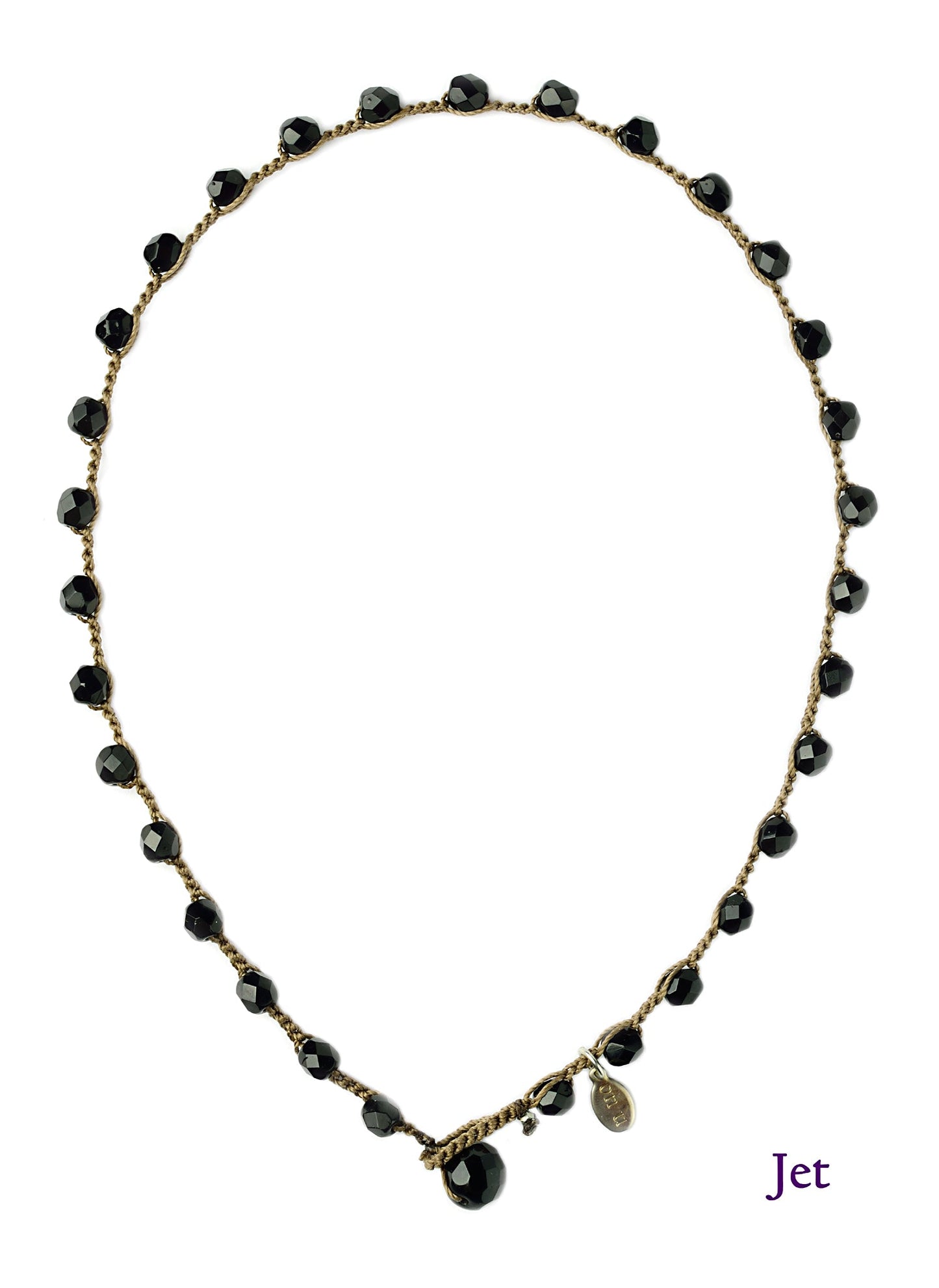 onujewelry.com - Large Bead Dot Necklace in Black. Designed, and created, by Donna Silvestri, On U Jewelry, Richmond, VA