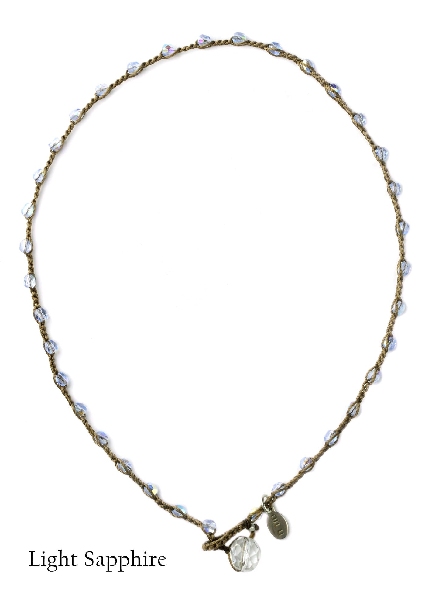 onujewelry.com - Small Bead Dot Necklace in Light Sapphire. Designed, and created, by Donna Silvestri, On U Jewelry, Richmond, VA