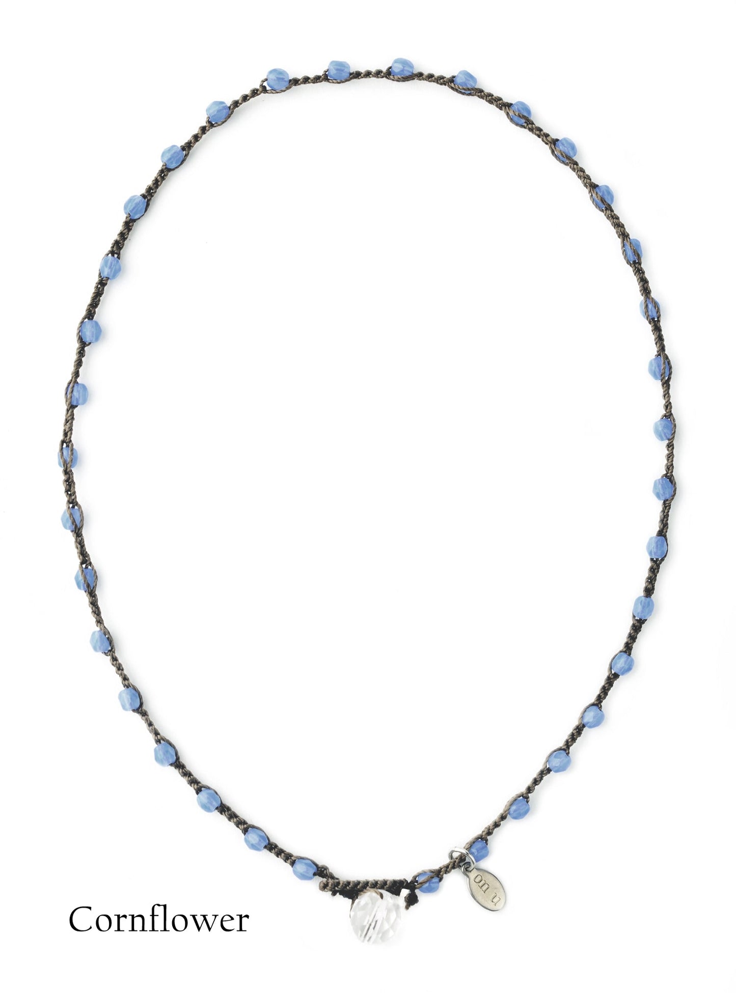 onujewelry.com - Small Bead Dot Necklace in Cornflower. Designed, and created, by Donna Silvestri, On U Jewelry, Richmond, VA