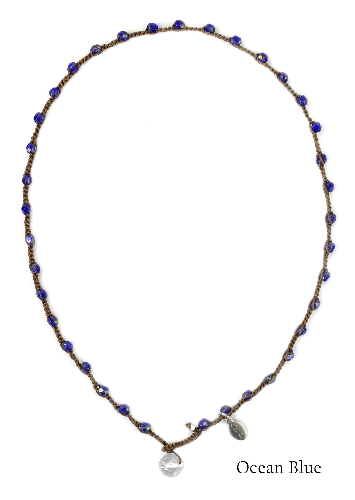 onujewelry.com - Small Bead Dot Necklace in Ocean Blue. Designed, and created, by Donna Silvestri, On U Jewelry, Richmond, VA
