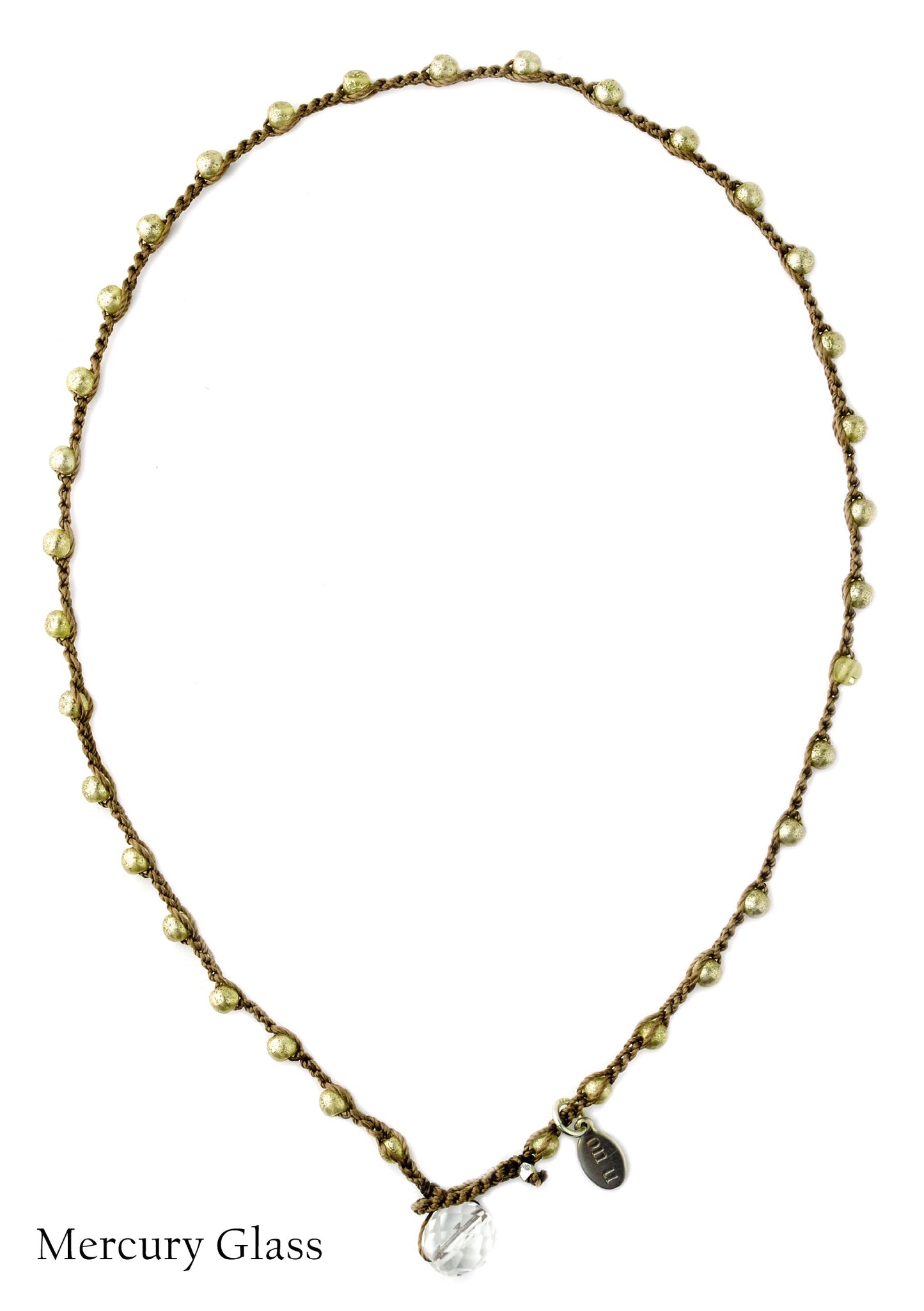onujewelry.com - Small Bead Dot Necklace in Mercury Glass. Designed, and created, by Donna Silvestri, On U Jewelry, Richmond, VA
