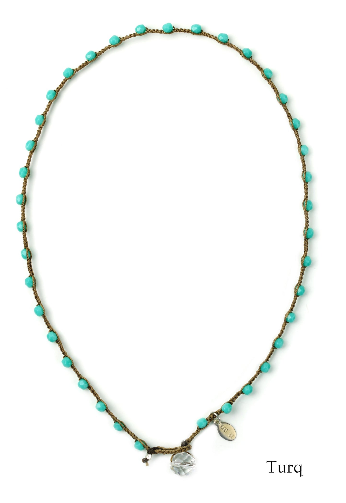 onujewelry.com - Small Bead Dot Necklace in Turquoise. Designed, and created, by Donna Silvestri, On U Jewelry, Richmond, VA