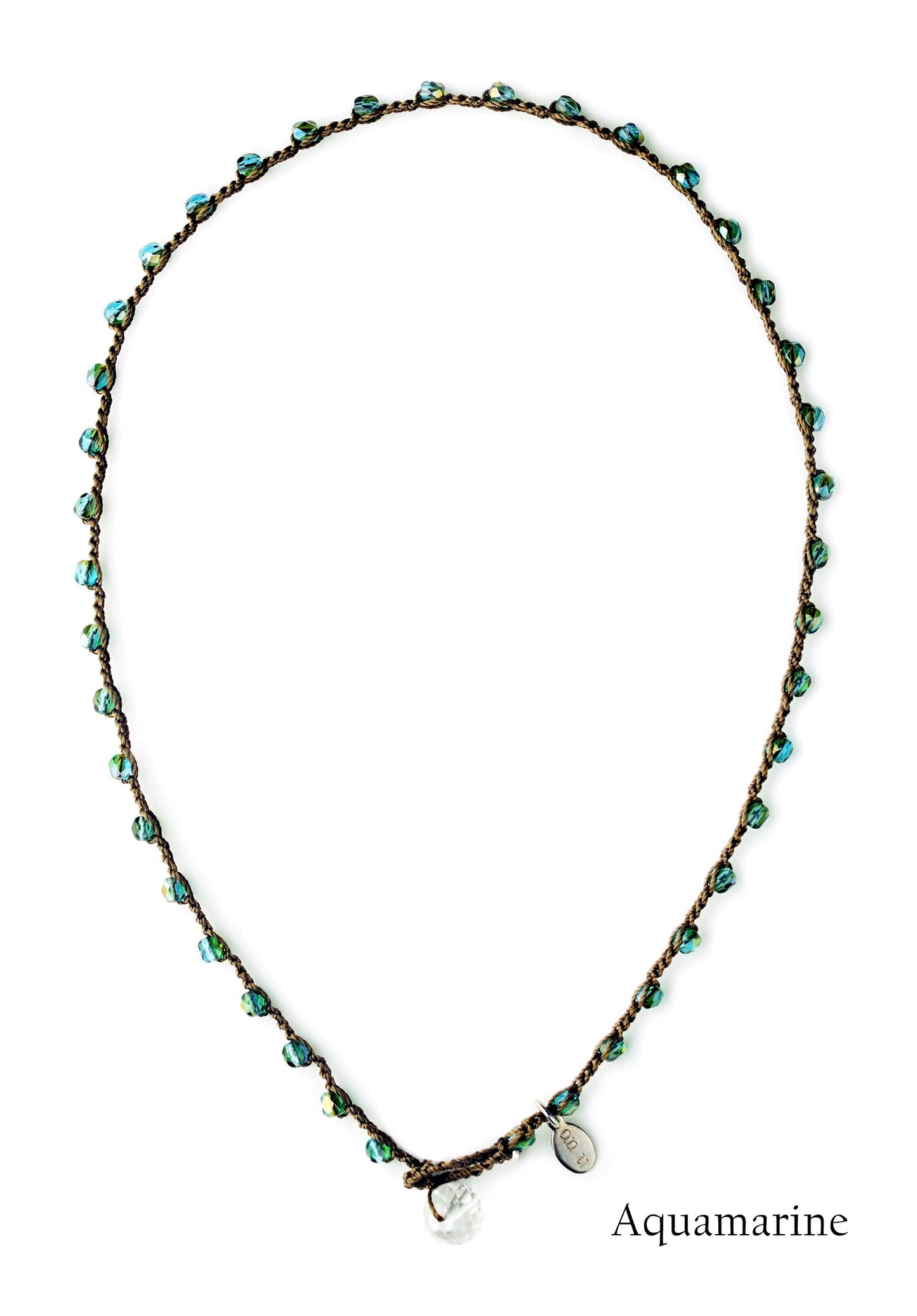 onujewelry.com - Small Bead Dot Necklace in Aquamarine. Designed, and created, by Donna Silvestri, On U Jewelry, Richmond, VA