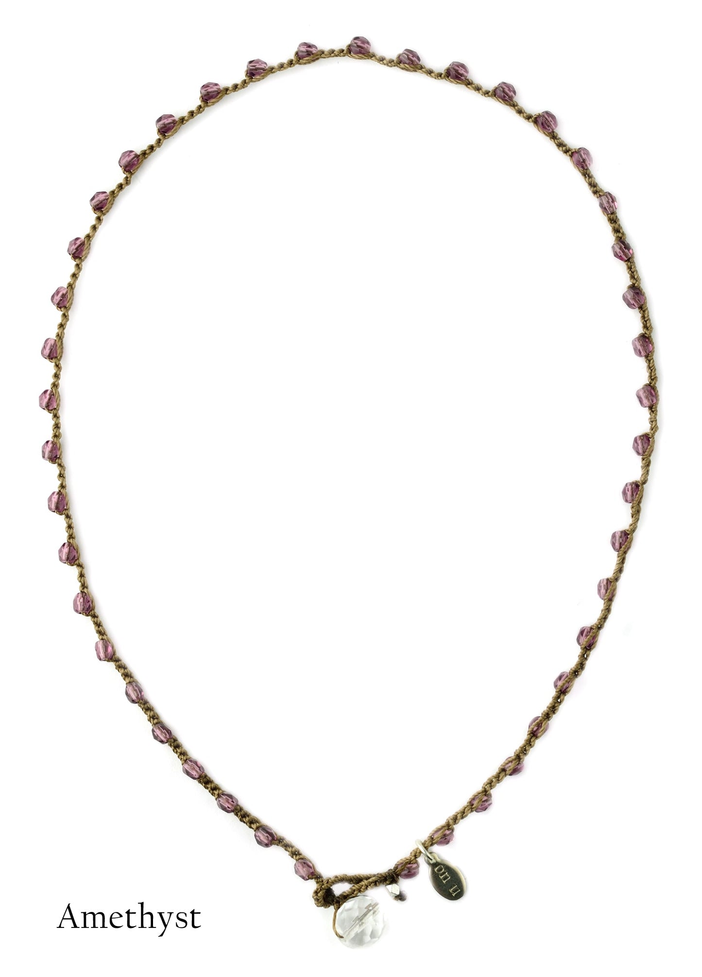 onujewelry.com - Small Bead Dot Necklace in Amethyst. Designed, and created, by Donna Silvestri, On U Jewelry, Richmond, VA