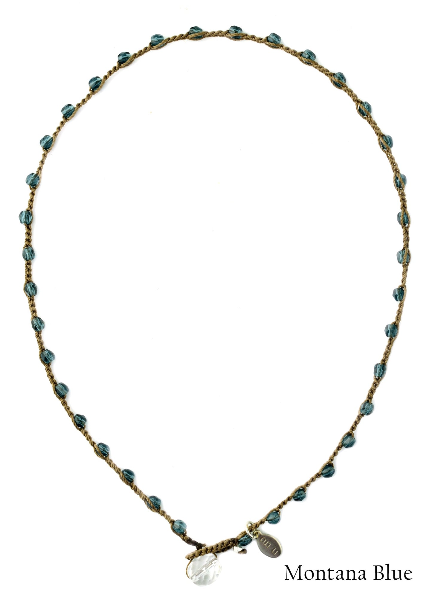 onujewelry.com - Small Bead Dot Necklace in Montana Blue. Designed, and created, by Donna Silvestri, On U Jewelry, Richmond, VA