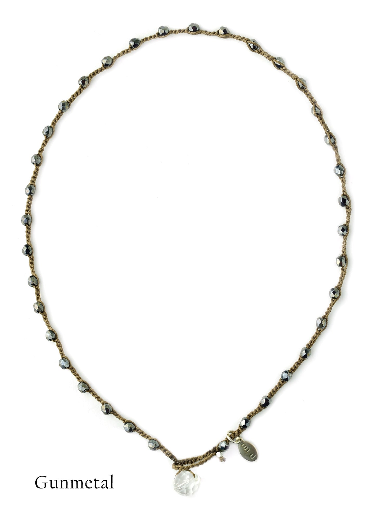 onujewelry.com - Small Bead Dot Necklace in Gunmetal. Designed, and created, by Donna Silvestri, On U Jewelry, Richmond, VA
