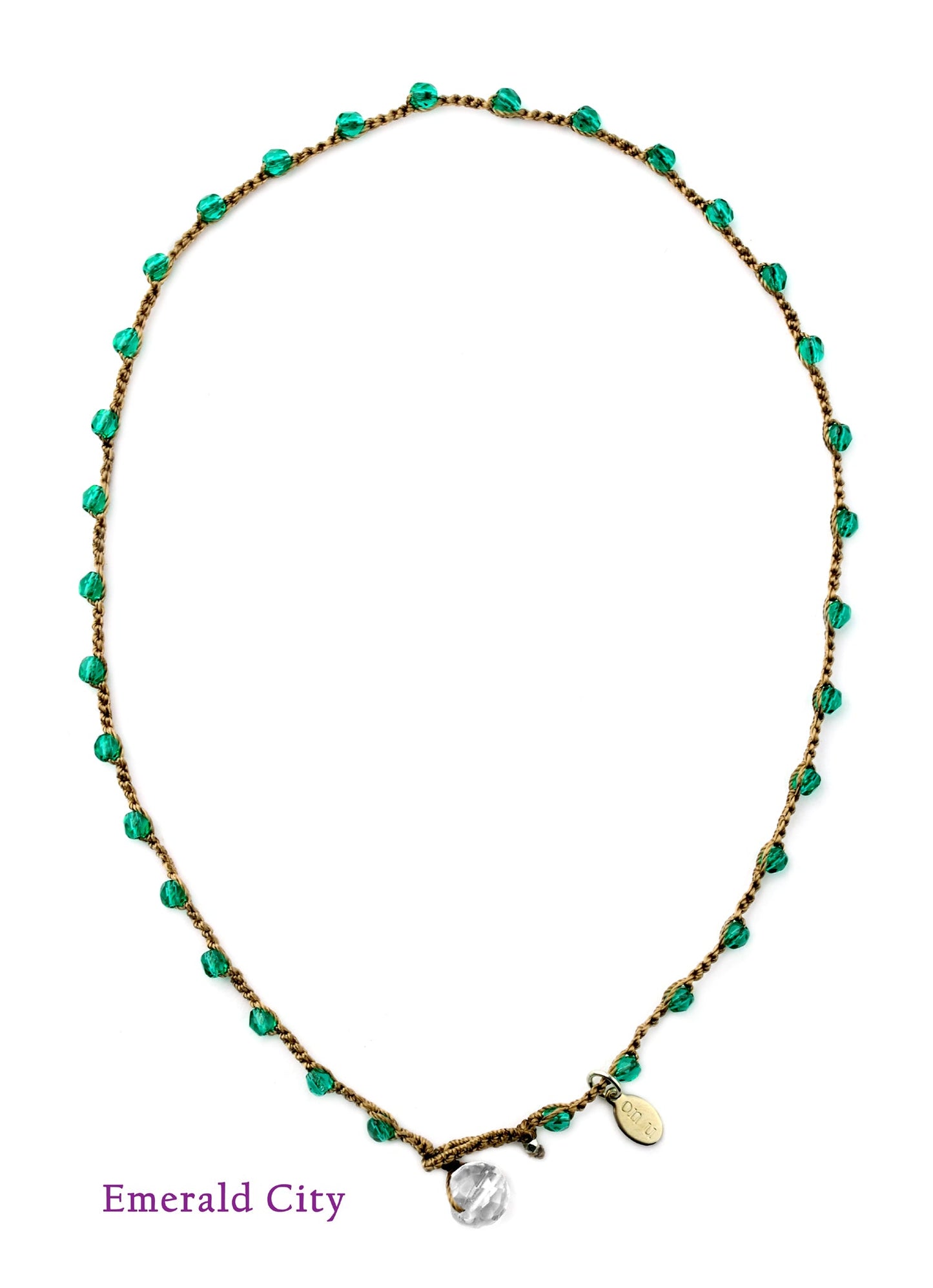 onujewelry.com - Small Bead Dot Necklace in Emerald City. Designed, and created, by Donna Silvestri, On U Jewelry, Richmond, VA