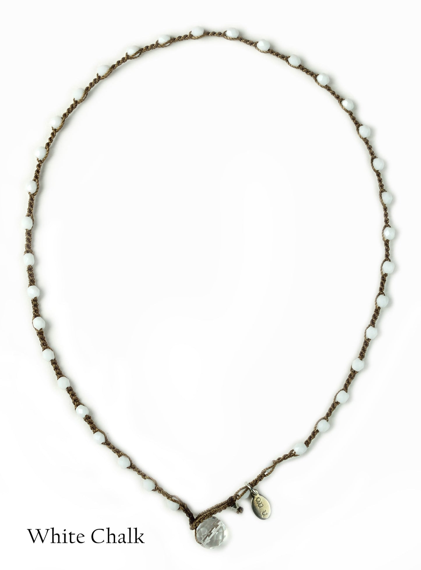 onujewelry.com - Small Bead Dot Necklace in White. Designed, and created, by Donna Silvestri, On U Jewelry, Richmond, VA