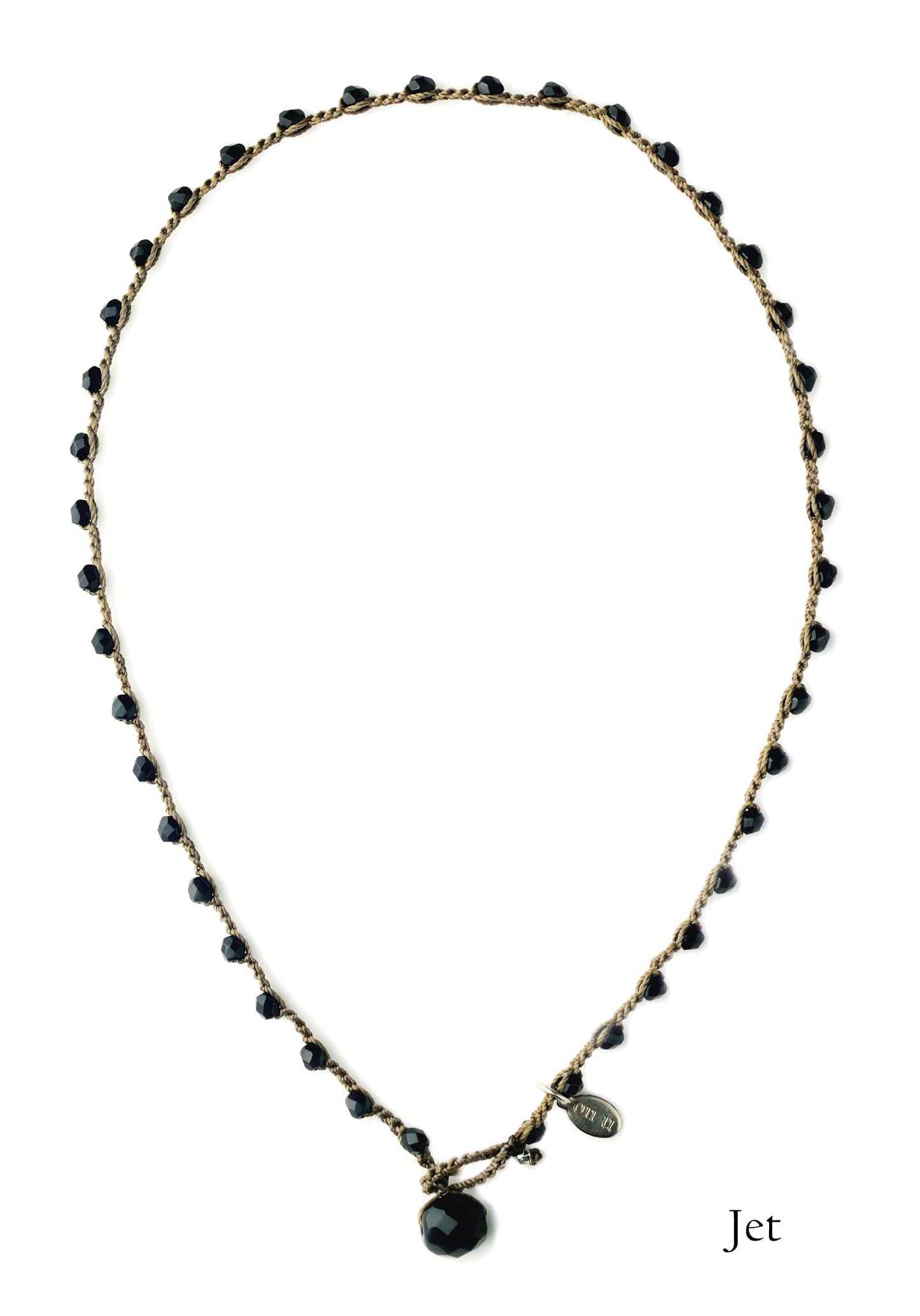 onujewelry.com - Small Bead Dot Necklace in Jet. Designed, and created, by Donna Silvestri, On U Jewelry, Richmond, VA