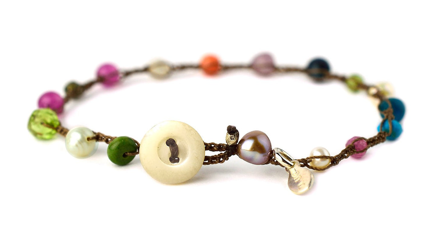onujewelry.com - Maggie Bracelet created with a mix of semi-precious stones and natural pearls by Donna Silvestri, On U Jewelry, Richmond, VA