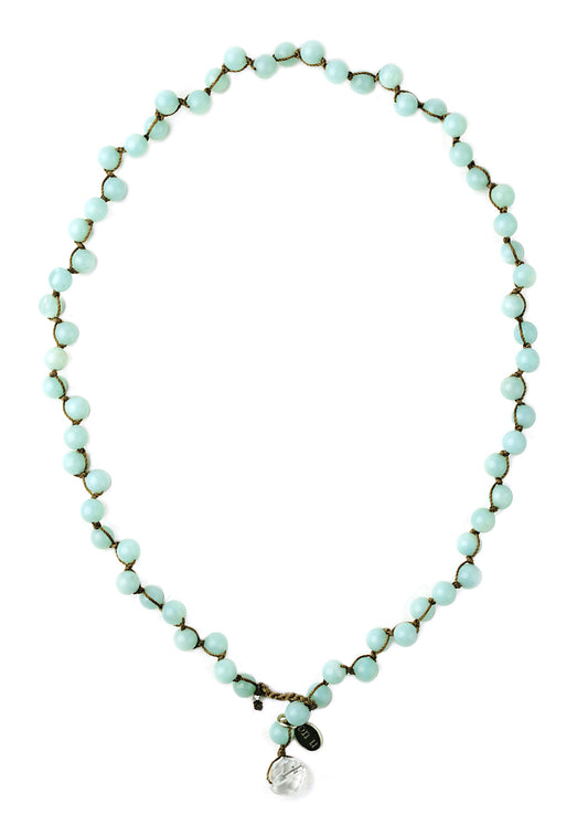 onujewelry.com - Why Knot necklace created with semi-precious Amazonite handmade by Donna Silvestri, On U Jewelry, Richmond, VA