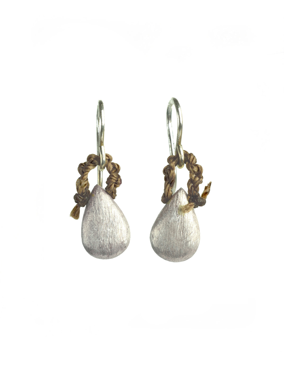 Brushed Sterling Silver Tear Drops - On U Jewelry