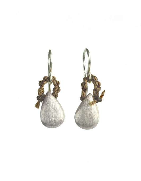 Brushed Sterling Silver Tear Drops - On U Jewelry