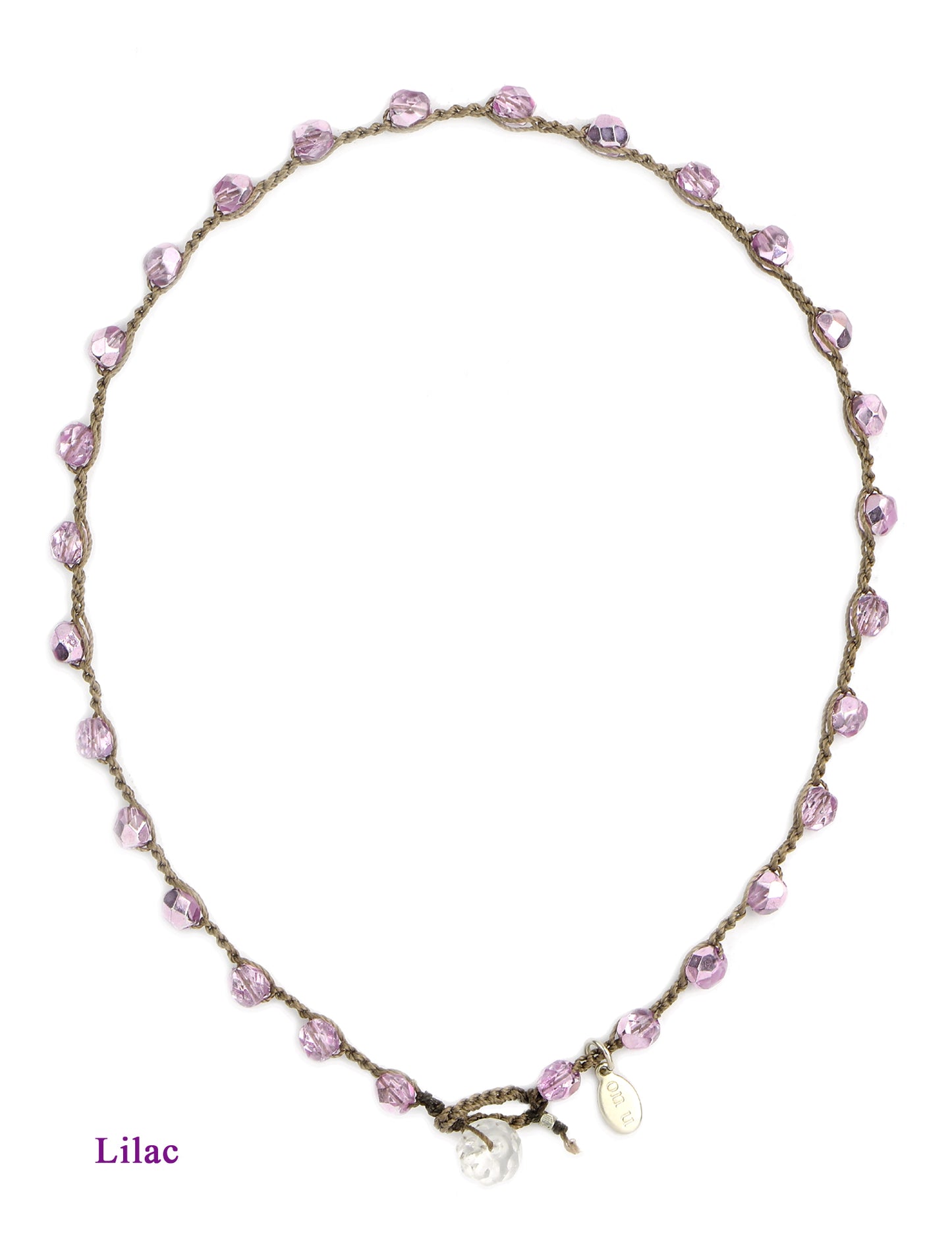Large Bead Dot Necklace in Lilac. Designed, and created, by Donna Silvestri, On U Jewelry, Richmond, VA