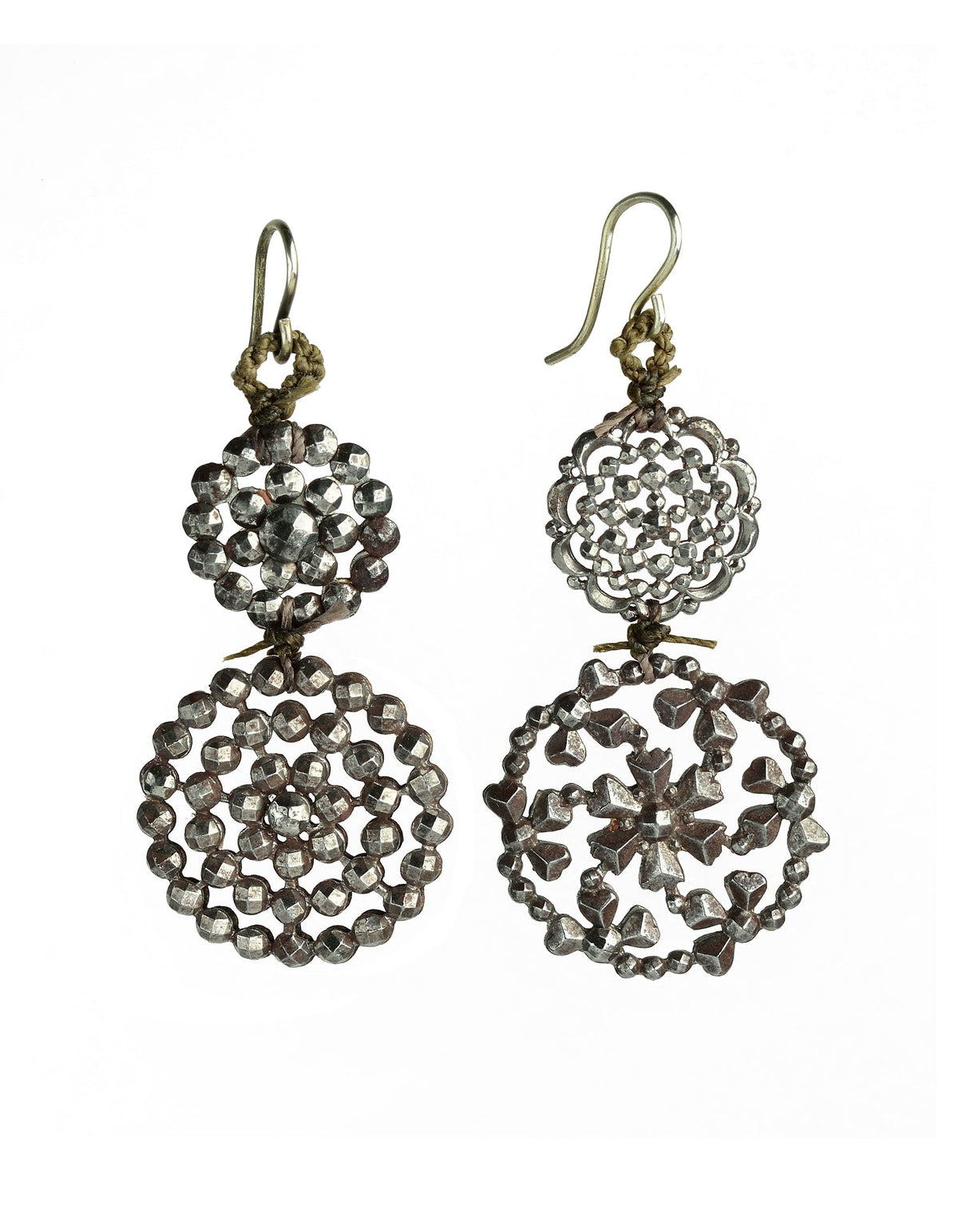 Antique Cut Steel Button Earrings - On U Jewelry