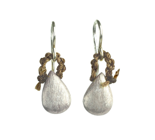 Brushed Sterling Silver Tear Drops - On U Jewelry