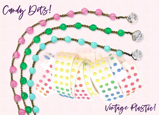 Candy Dot Necklaces - Large Bead Vintage Plastic - On U Jewelry