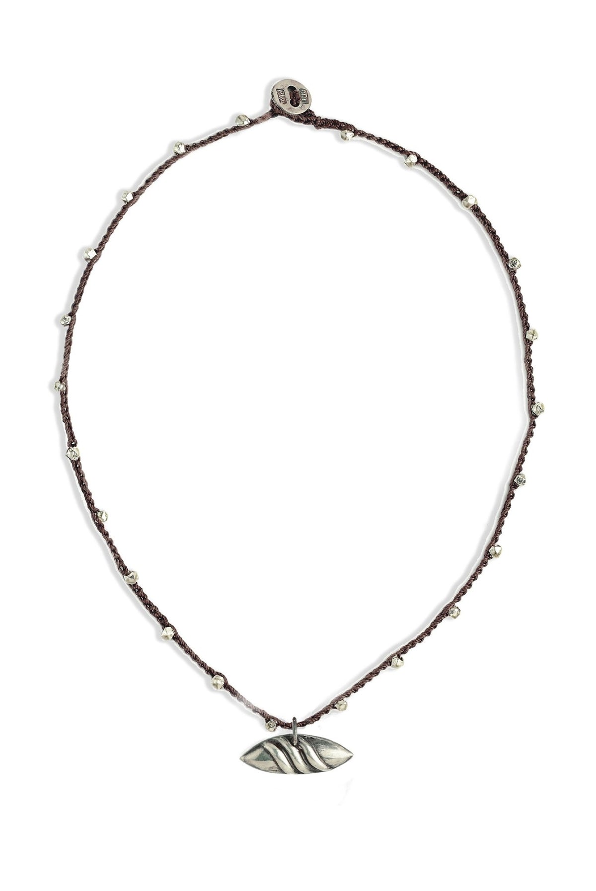 Fluted Vintage Navajo Silver Shell Button Necklace - On U Jewelry