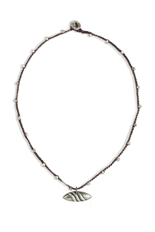 Fluted Vintage Navajo Silver Shell Button Necklace - On U Jewelry