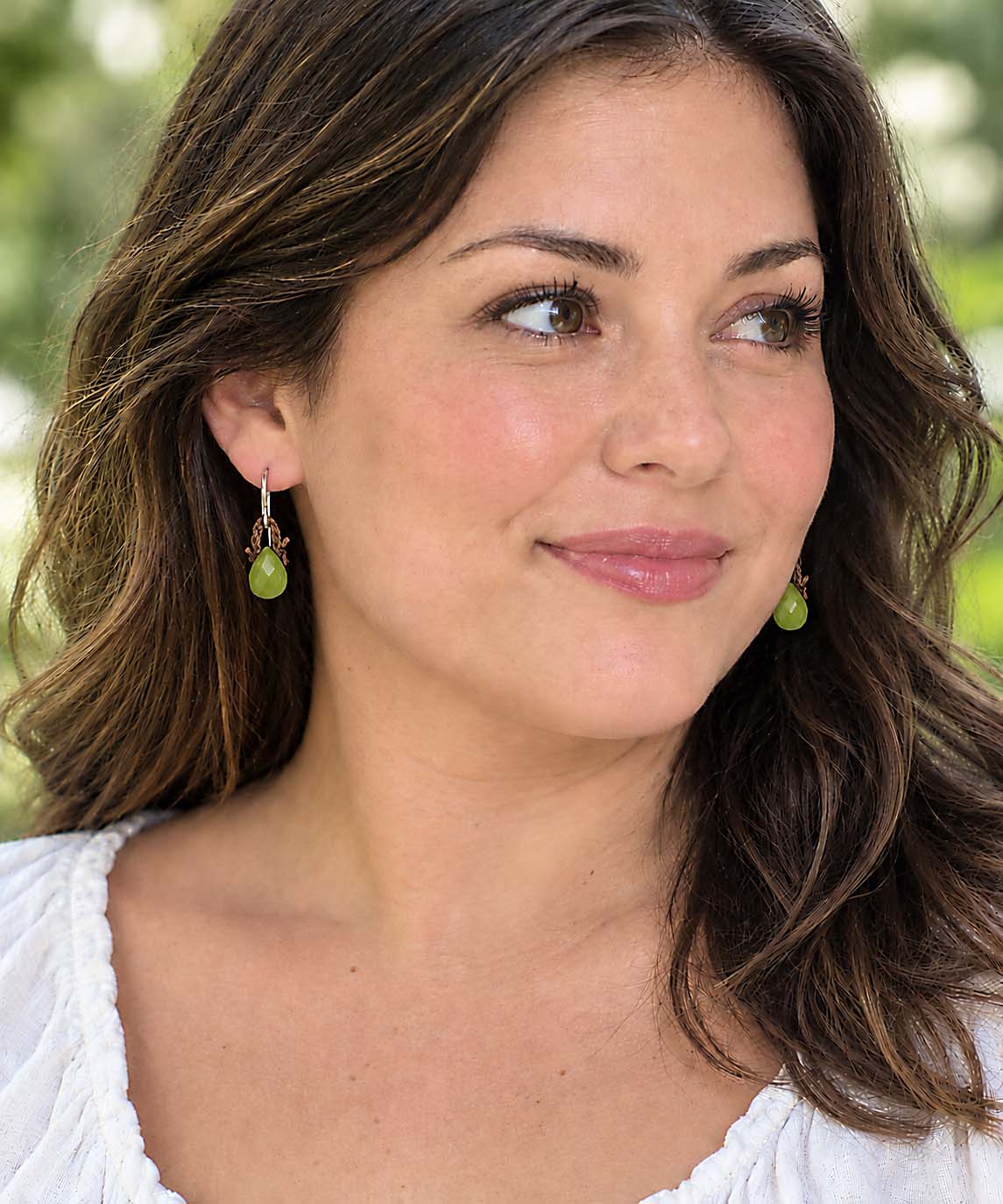Olive Jade Teardrop Earrings - On U Jewelry