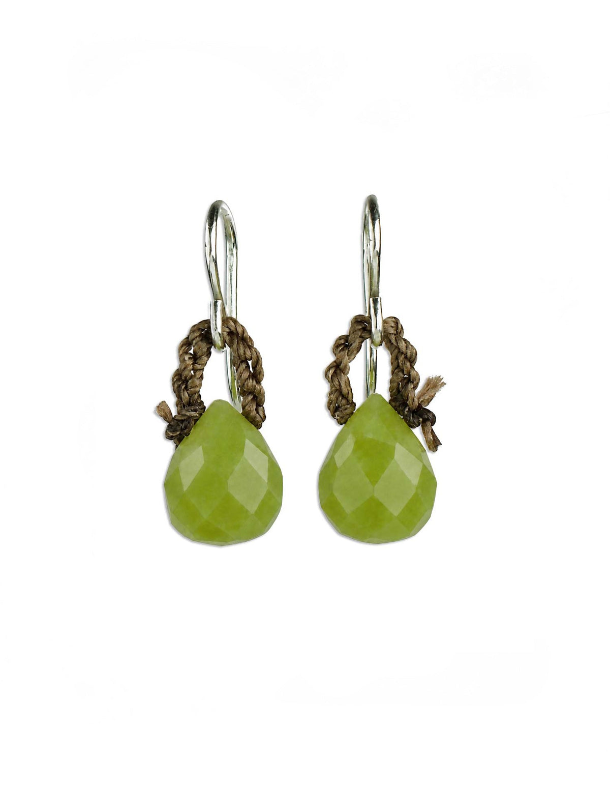Olive Jade Teardrop Earrings - On U Jewelry