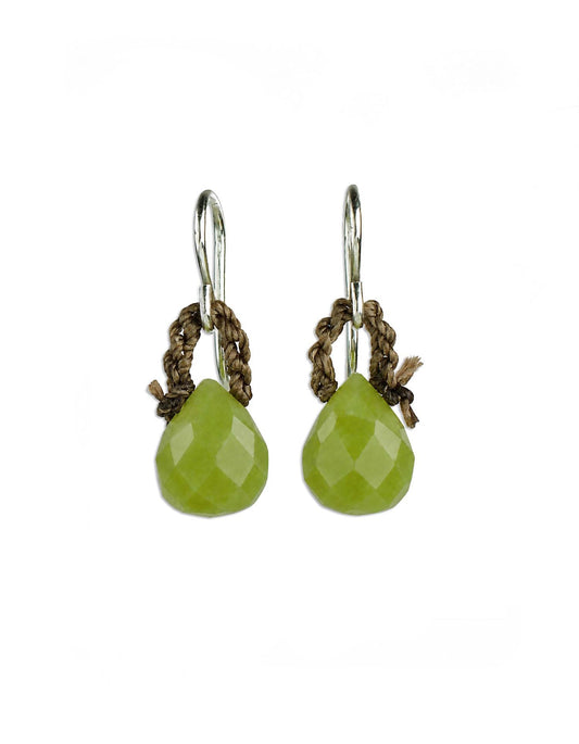 Olive Jade Teardrop Earrings - On U Jewelry
