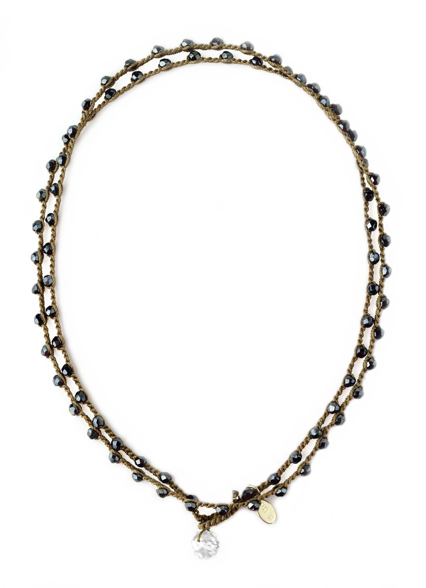 onujewelry.com - 24/7 in Gunmetal shown as a doubled necklace.  Created by Donna Silvestri, On U Jewelry, Richmond, VA