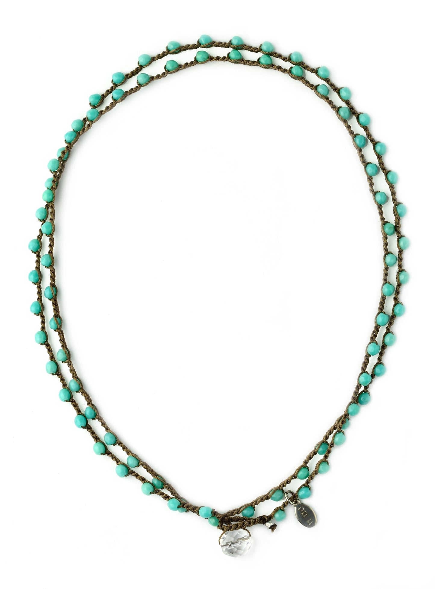 onujewelry.com - 24/7 in Turquoise shown as a doubled necklace.  Created by Donna Silvestri, On U Jewelry, Richmond, VA