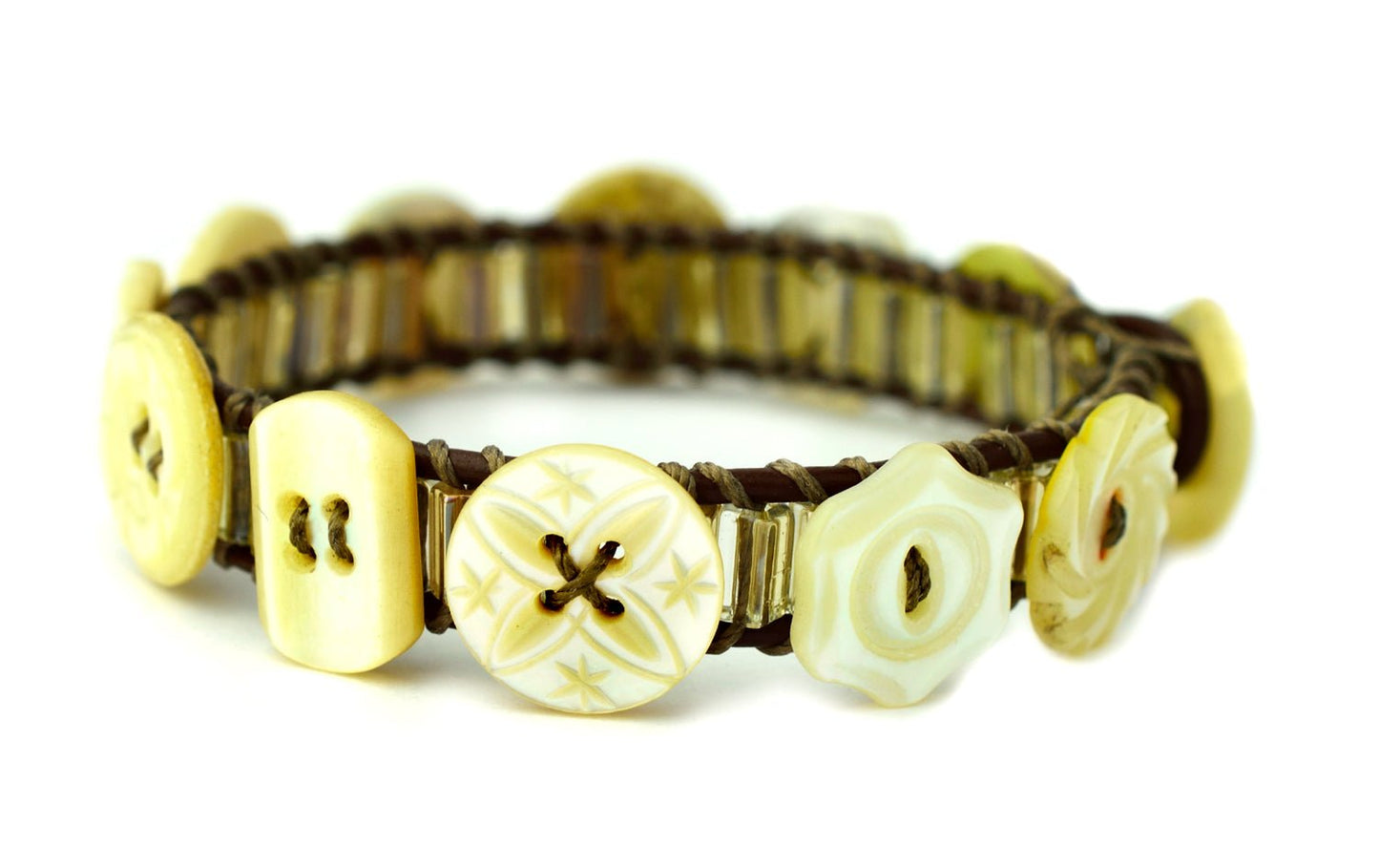 Antique Button Bracelets - Carved - On U Jewelry