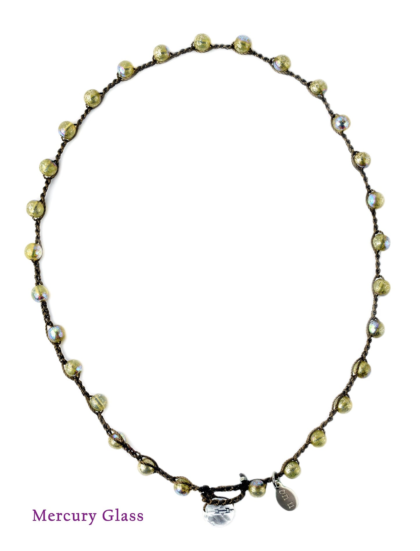 Large Bead Dot Necklace in Mercury Glass. Designed, and created, by Donna Silvestri, On U Jewelry, Richmond, VA