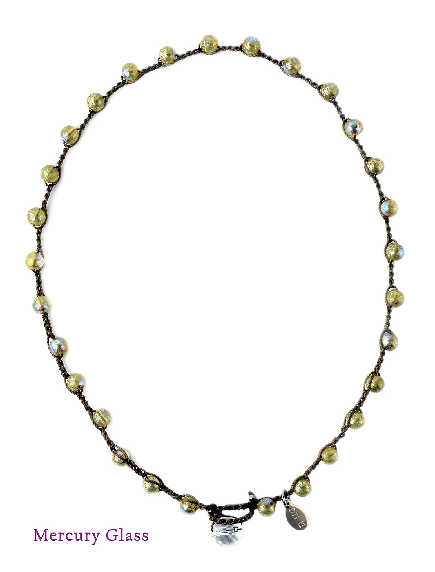 Large Bead Dot Necklace in Mercury Glass. Designed, and created, by Donna Silvestri, On U Jewelry, Richmond, VA