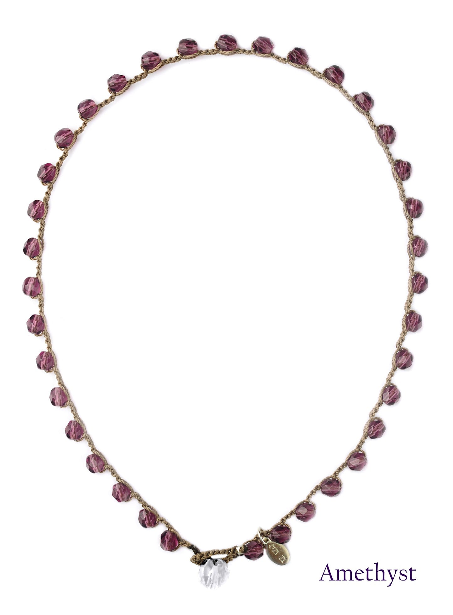 onujewelry.com - Large Bead Dot Necklace in Amethyst.  Designed, and created, by Donna Silvestri, On U Jewelry, Richmond, VA