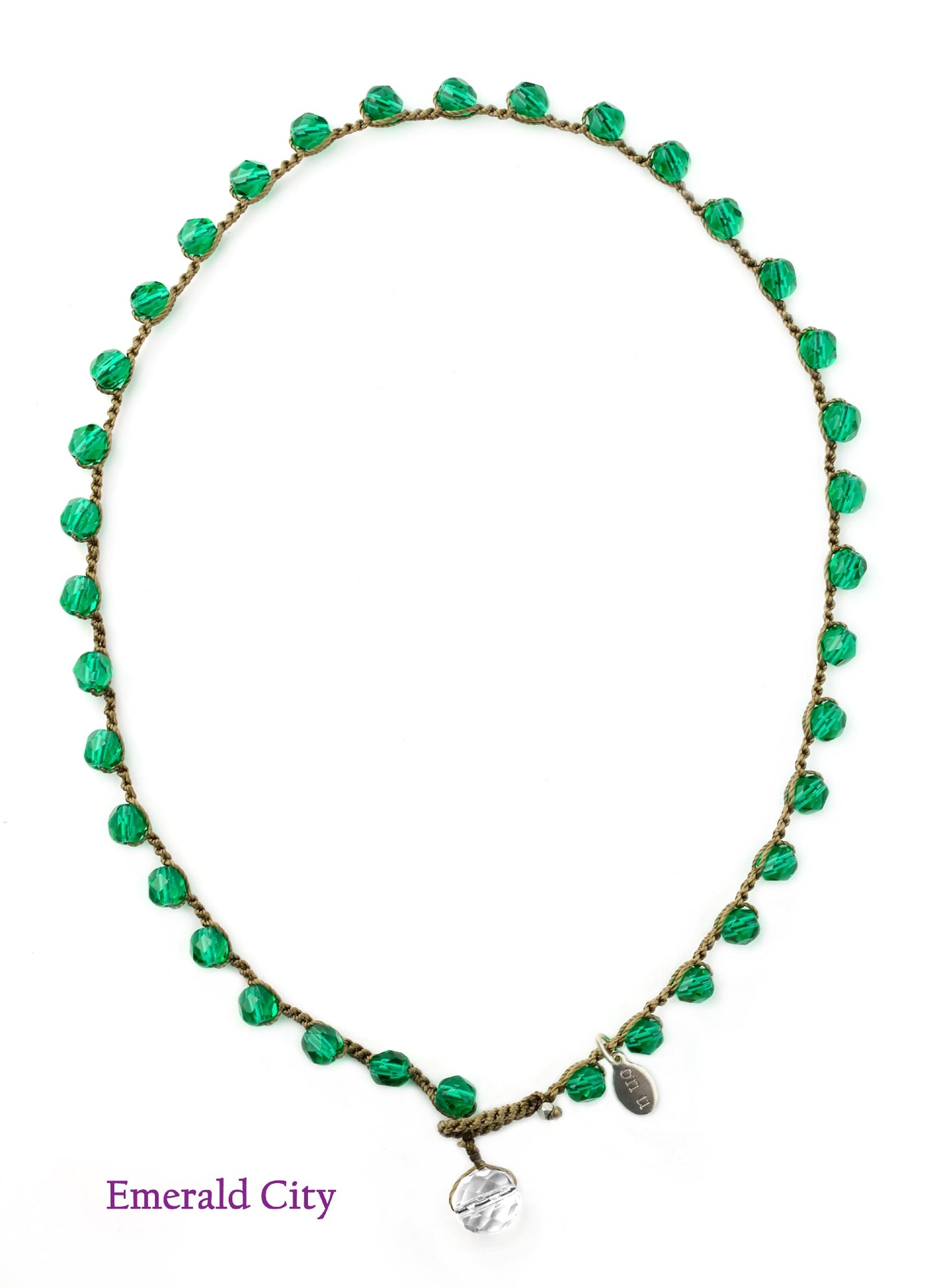 onujewelry.com - Large Bead Dot Necklace in Emerald.  Designed, and created, by Donna Silvestri, On U Jewelry, Richmond, VA
