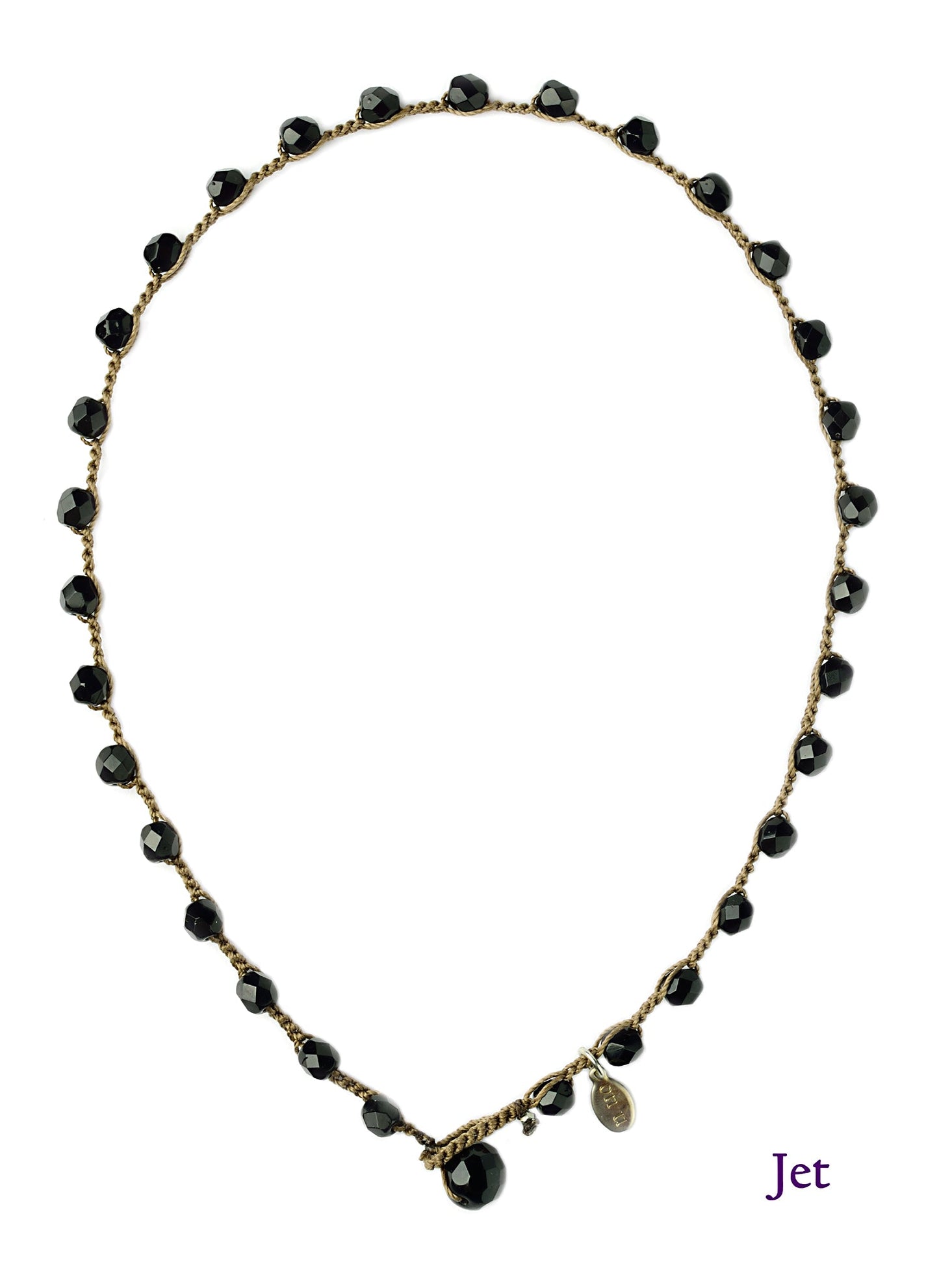 onujewelry.com - Large Bead Dot Necklace in Black.  Designed, and created, by Donna Silvestri, On U Jewelry, Richmond, VA