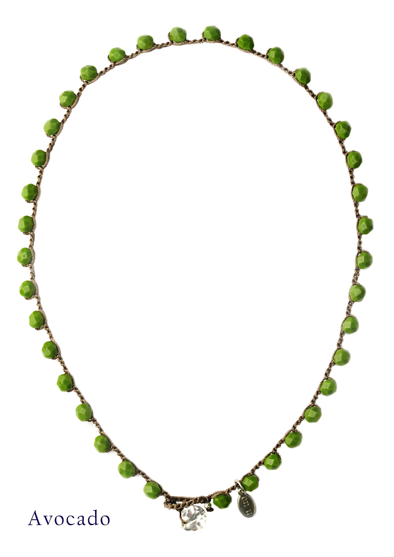 onujewelry.com - Large Bead Dot Necklace in Avocado.  Designed, and created, by Donna Silvestri, On U Jewelry, Richmond, VA
