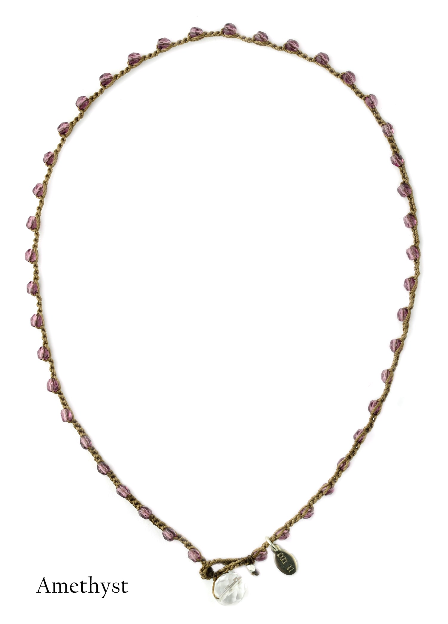 onujewelry.com - Small Bead Dot Necklace in Amethyst.  Designed, and created, by Donna Silvestri, On U Jewelry, Richmond, VA