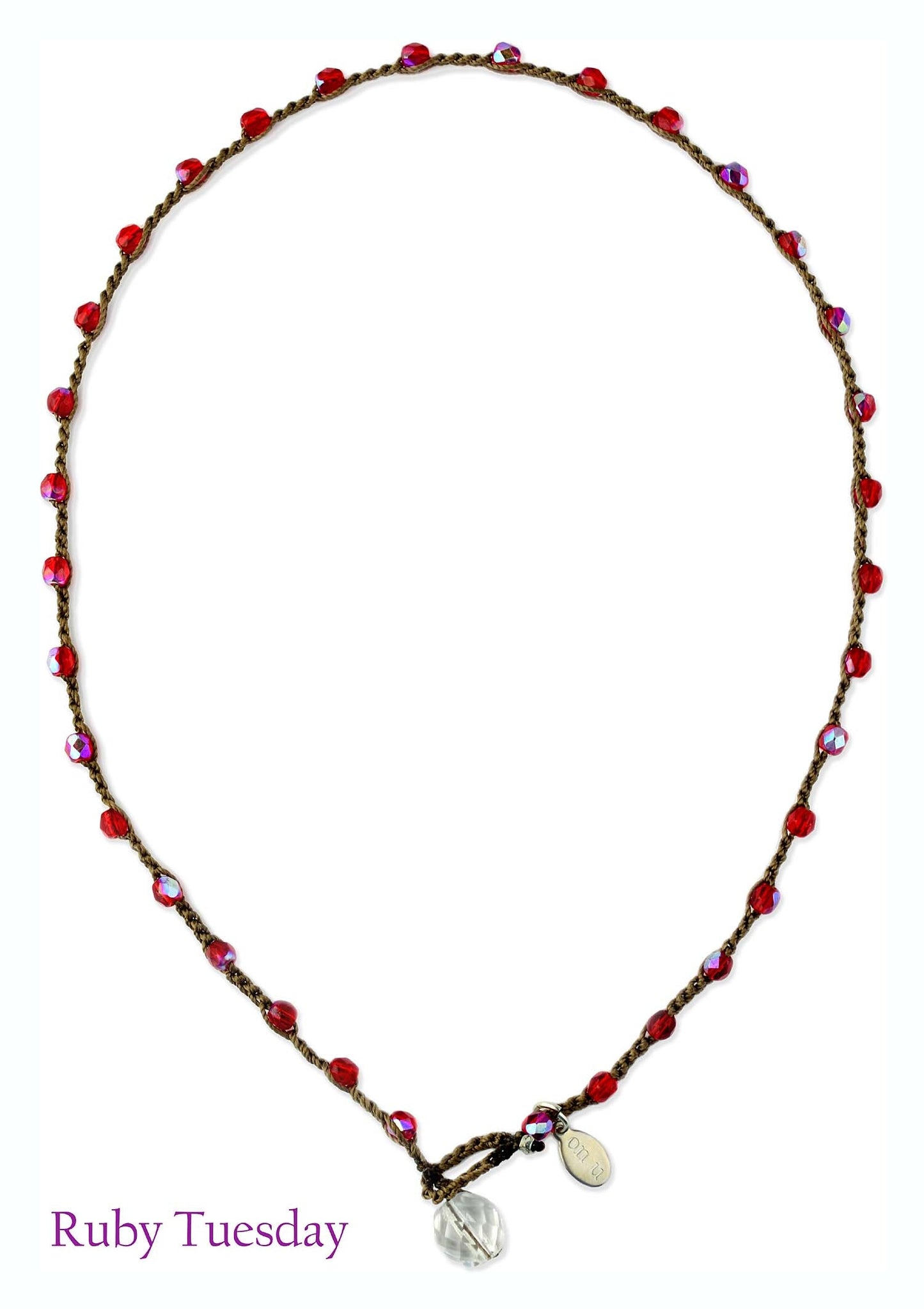 onujewelry.com - Small Bead Dot Necklace in Ruby.  Designed, and created, by Donna Silvestri, On U Jewelry, Richmond, VA