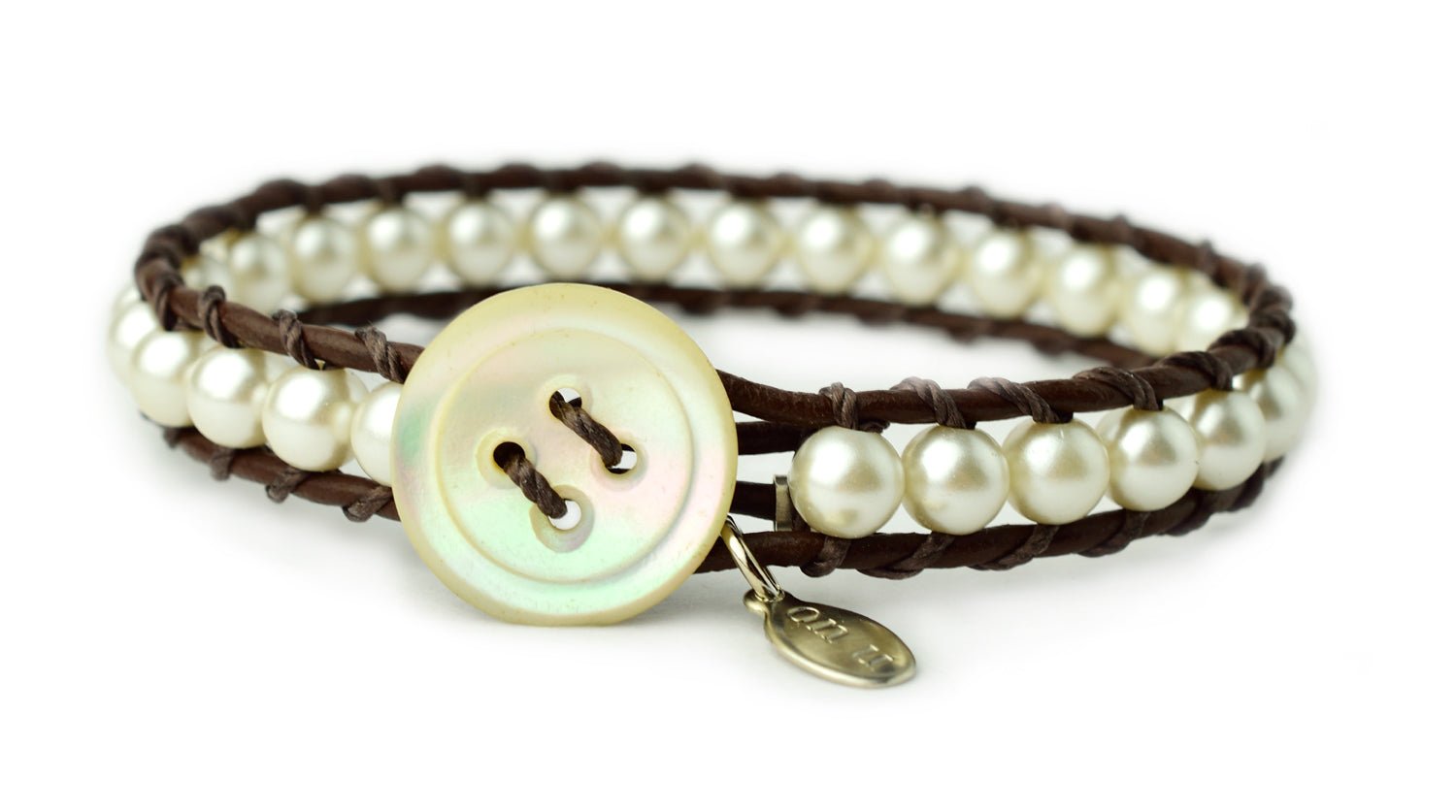 onujewelry.com - Hand-woven Gatsby bracelet created with vintage faux pearls by Donna Silvestri, On U Jewelry, RIchmond, VAy
