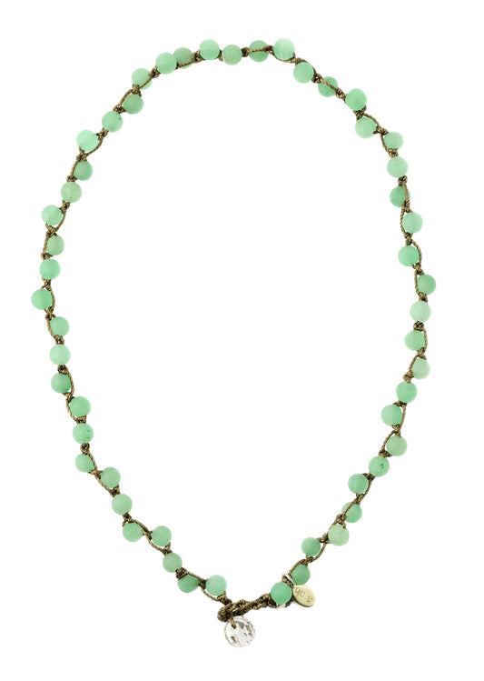 Hand-knotted semi-precious Aventurine necklace handmade by Donna Silvestri, On U Jewelry, Richmond, VA